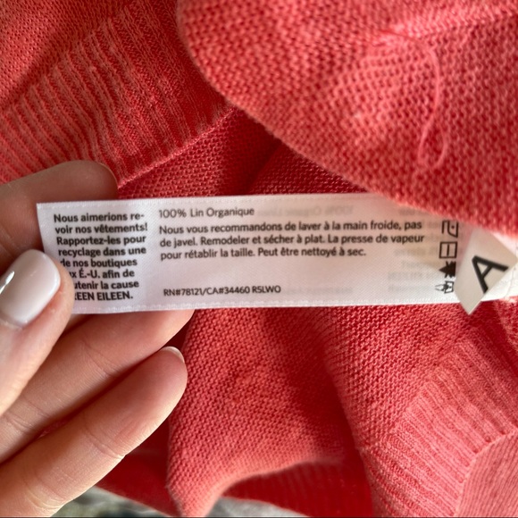 Eileen Fisher Organic Linen Stretch Box Top Coral - Picture 12 of 12